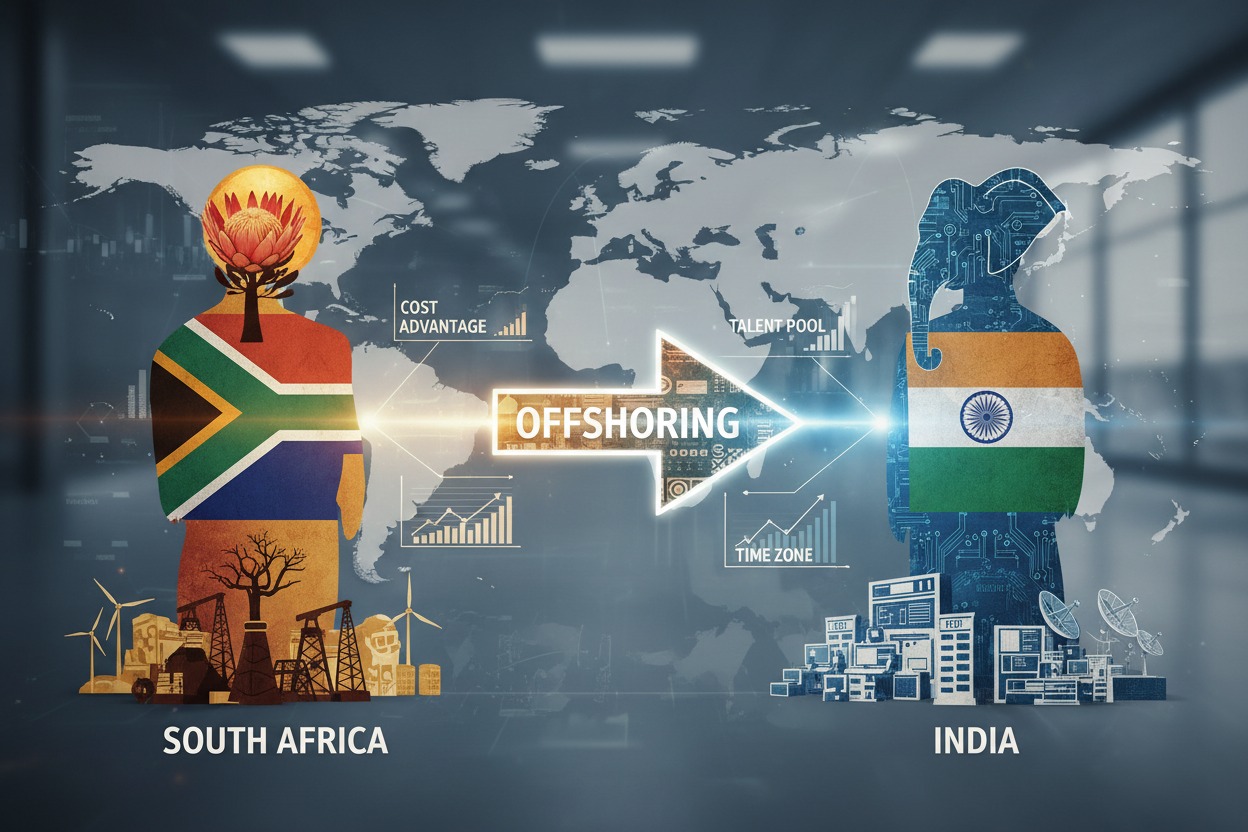 South Africa vs India offshoring comparison chart